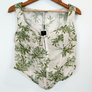 Fashion Nova | Green Tropical Bustier HiLow Tank Top Size XL